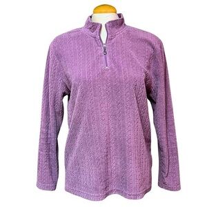 Tradition Country Collection Vintage Purple 1/4 Zip Textured Pullover Sweater